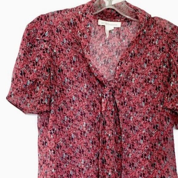 Bcbgeneration blouse sheer floral pink small FINAL CLEARANCE $10. - Picture 5 of 5